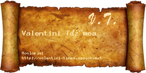 Valentini Tímea névjegykártya